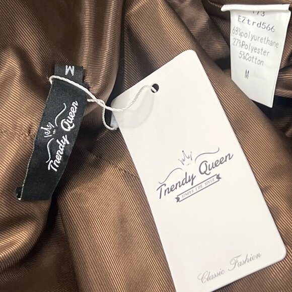 Oversize Brown Jacket Women Y2K Fashion Jacket Size Medium - Picture 6 of 13